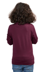 Berry Maroon Hide Out Graphic Girls’ Full Sleeves T-Shirt